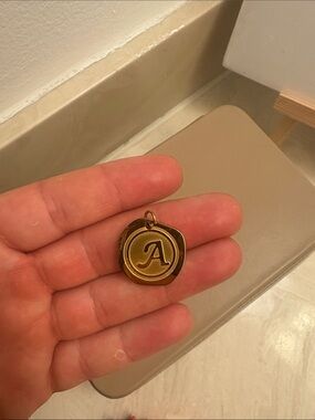14k Gold Initial 'A' medallion Pendant